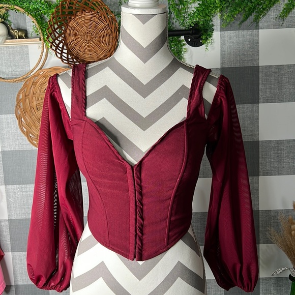 Windsor Tops - Windsor Burgandy Corset Top